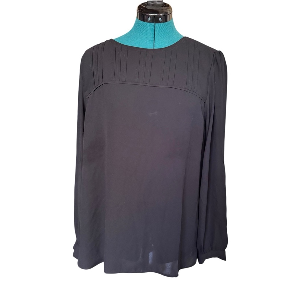 LOFT Black Long Sleeve Relaxed Blouse